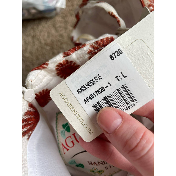 NWT AGUA BY AGUA BENDITA Acacia‎ Erizos Printed Linen Midi Dress Size L - Picture 7 of 7